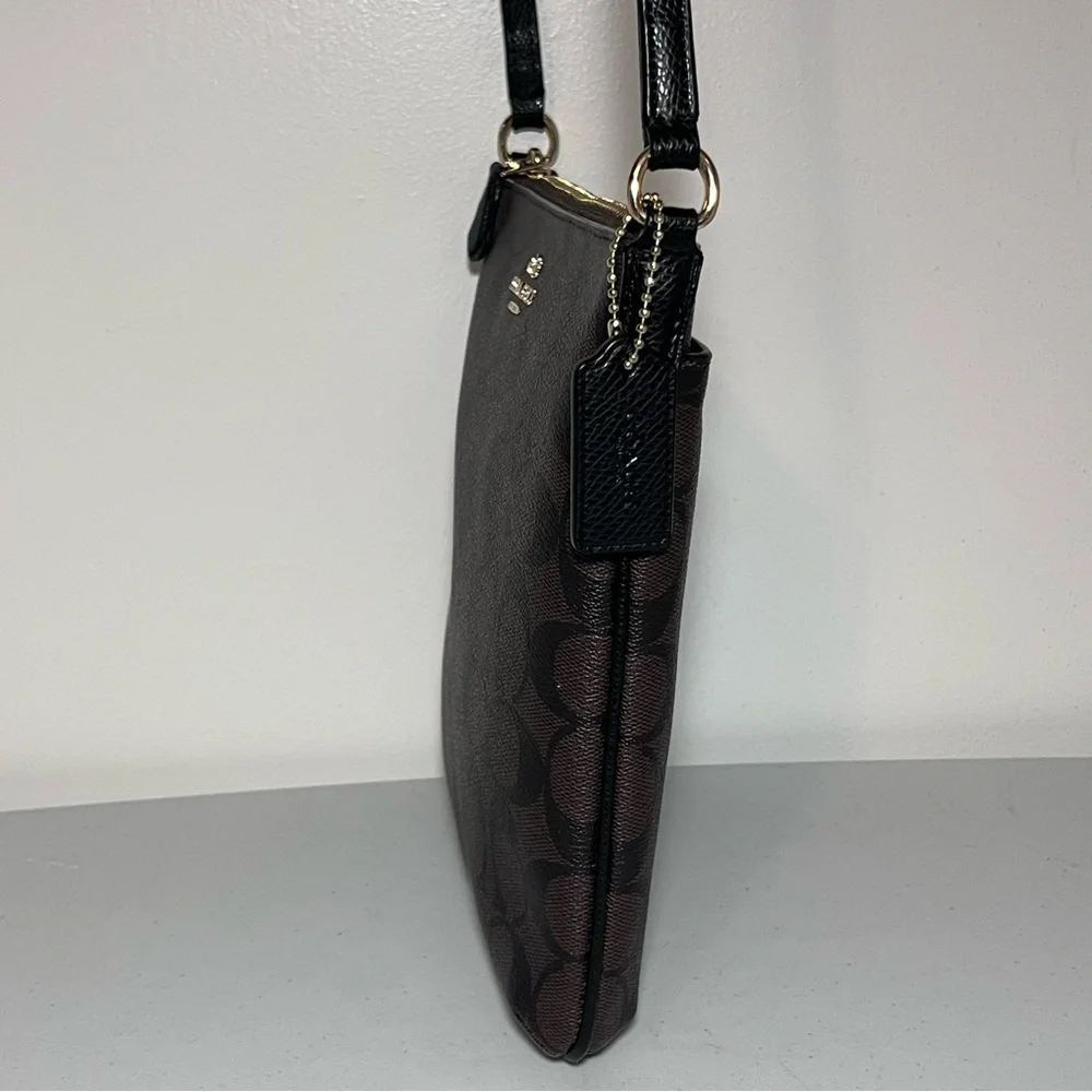 NWOT Coach North South Crossbody in Signature Brown/ Black - Picture 4 of 13